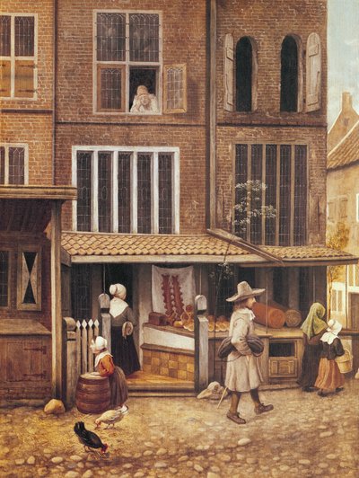 Corner of a Town with a Bakery by Jacobus Vrel or Frel